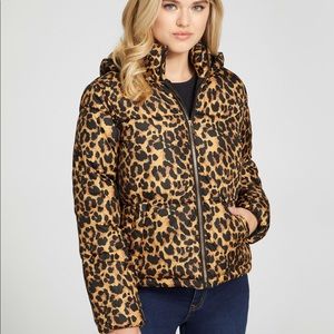Finley Puffer Jacket Leopard print G by Guess